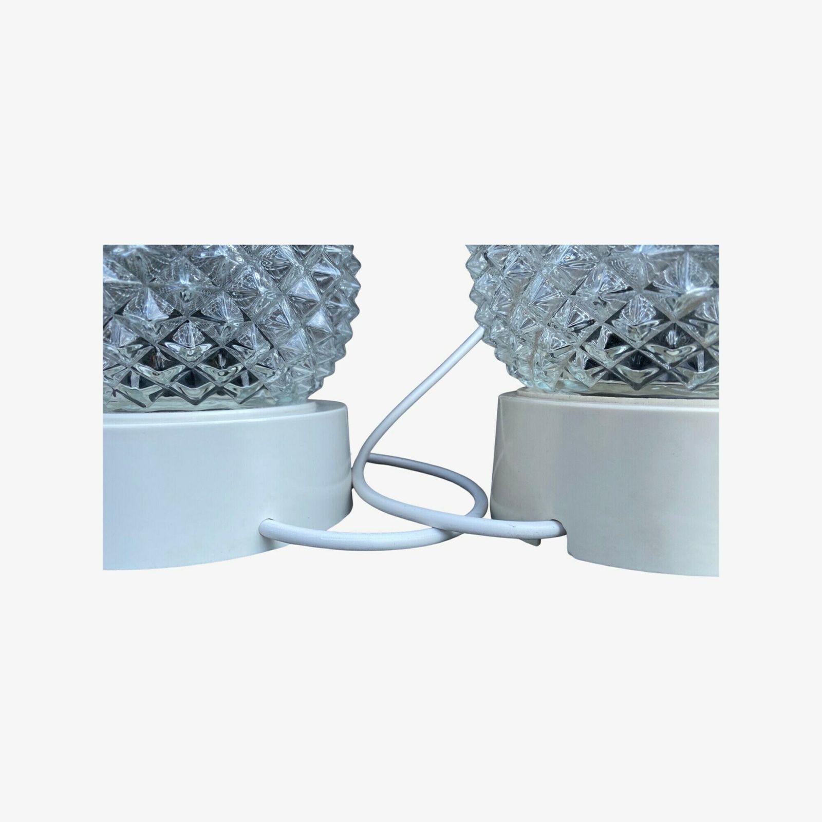 Glass Pine Cone Night Lights | Set Of 2 Vintage Pine Cone Shaped Night Lights With Corodex Base And Pineal Gland Glass Shades | Mid Century photo furniture