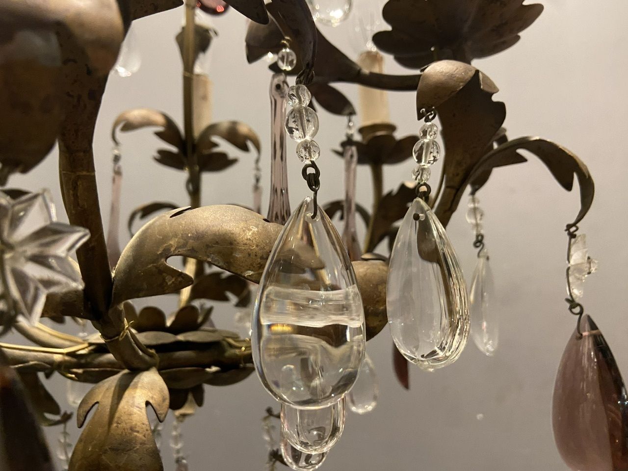 Vintage Italian Murano Glass Drop Chandelier photo vintage