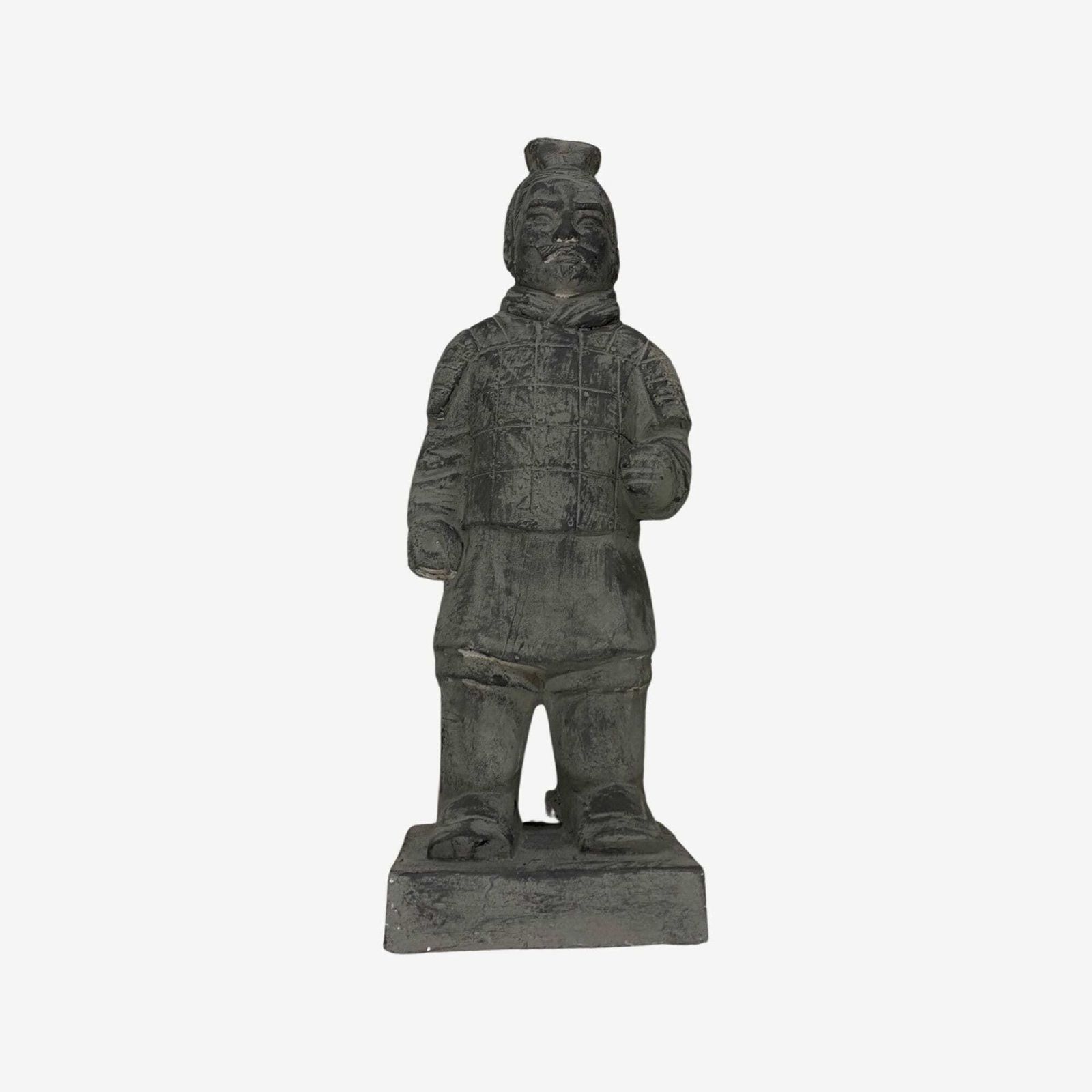 Chinese Warrior Statue Infantryman Vintage Chinese Terracotta Army Warrior | Made From Lightweight Clay photo furniture