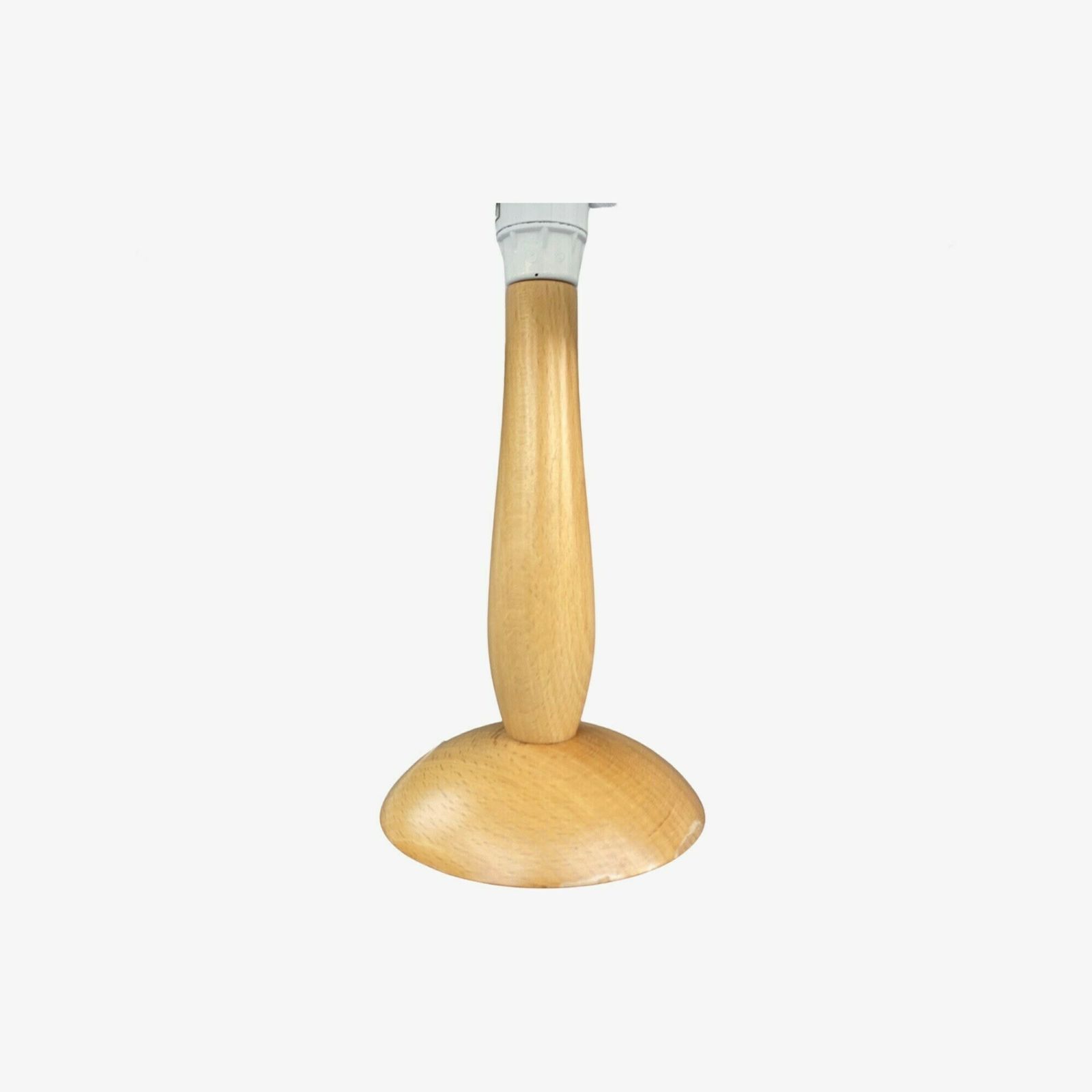 Retro Oak Wood Lamp Base With Free White Shade | Scandinavian Mid Century Modern Lighting | Swedish Design Lamp | Vintage Lamp Base 1960s photo for sale