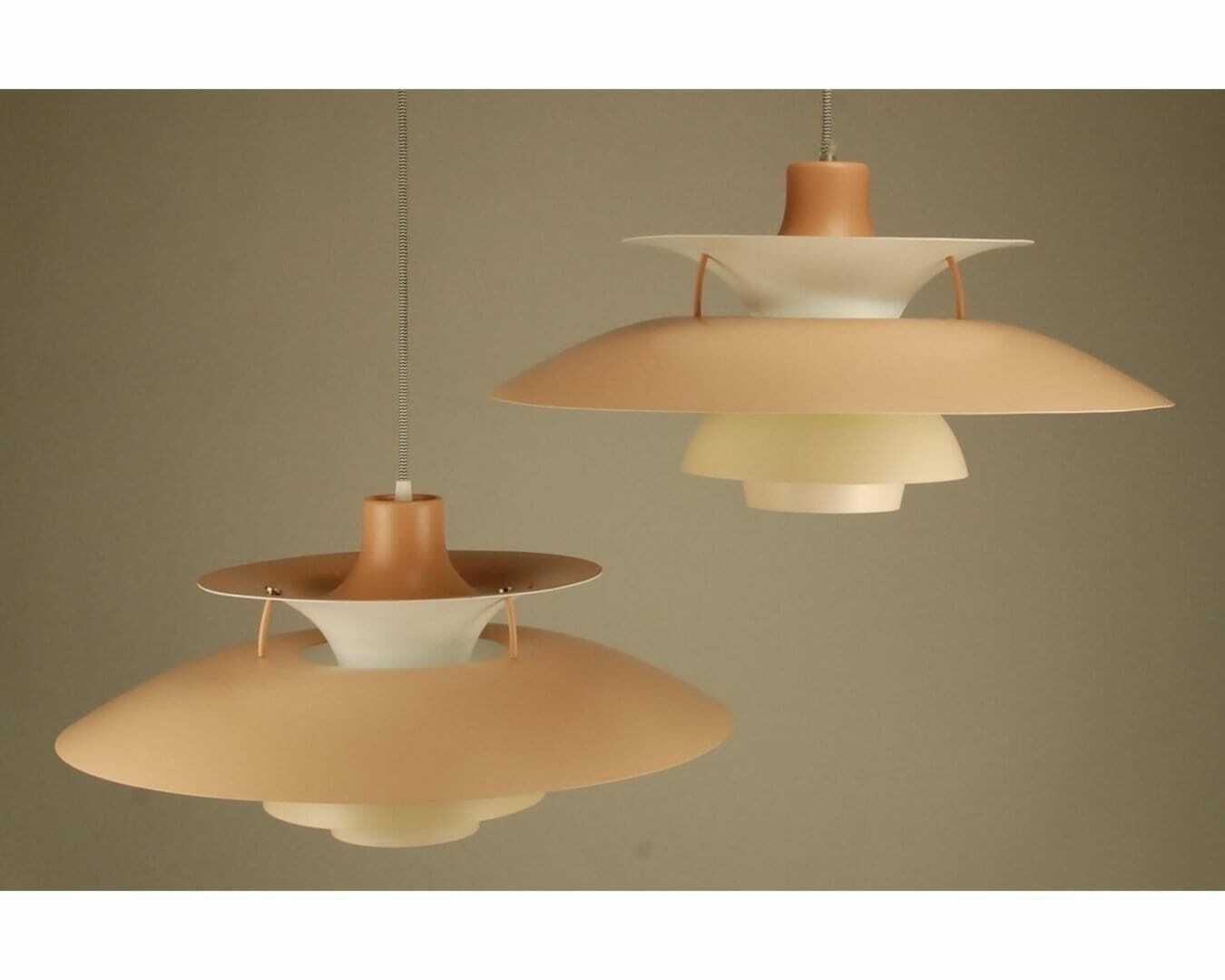 2 Beige Louis Poulsen Ph5 Pendant Lights 1970s | Color: 4 Shades Of Beige