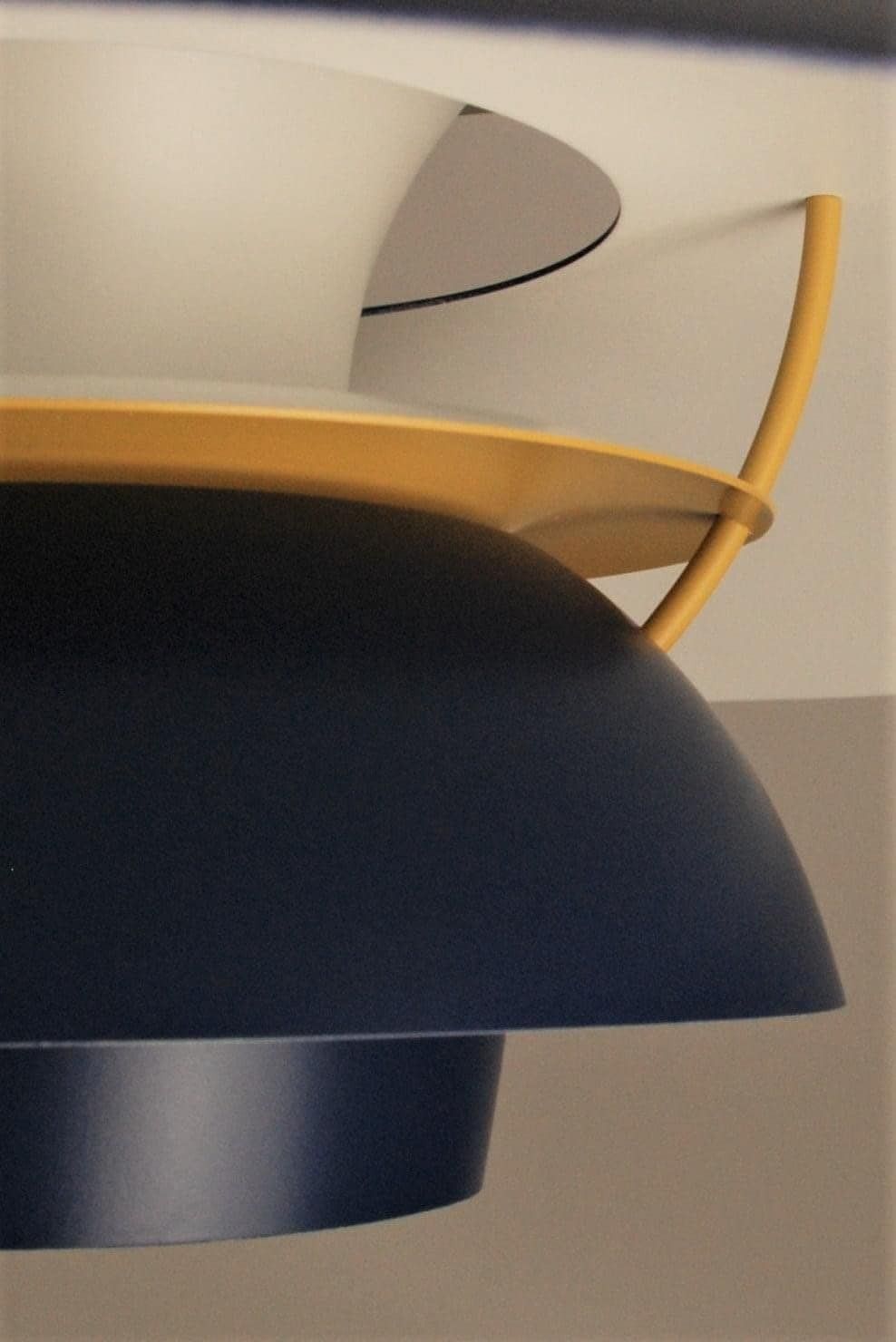 Vintage 1970’s Ph5 In Cobalt Blue And Ocher Yellow | Original Louis Poulsen photo for sale