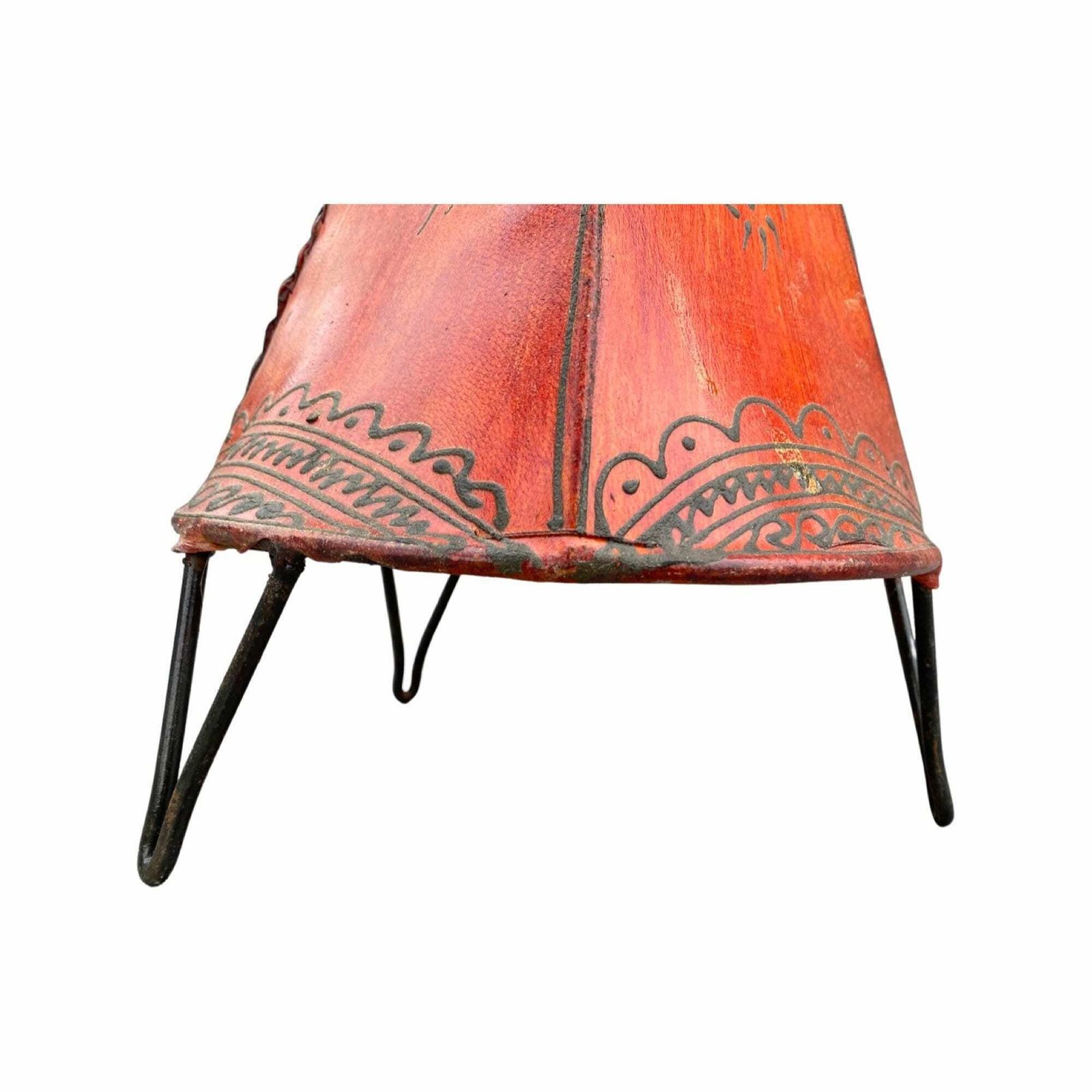 photo furniture Oriental Lamp Vintage   Made From Orange Leather   Vintage Henna Floor Lamp | Hand Painted
