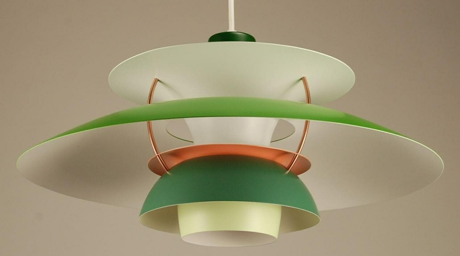 Custom Ph5 Louis Poulsen Pendant Light | Vintage 1970's '4 Shades Of Green' photo for sale