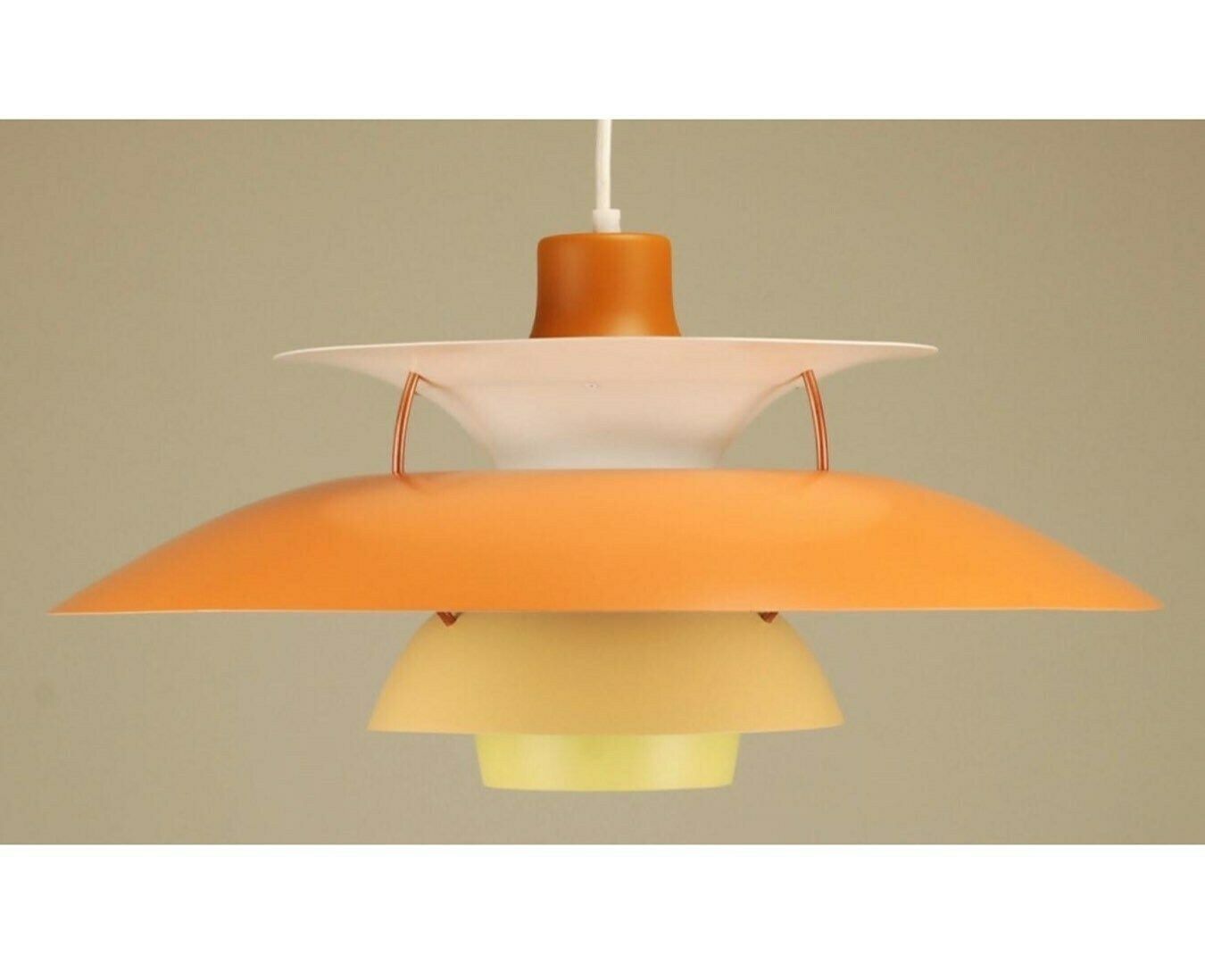 Original Louis Poulsen Ph5 Pendant | Vintage 1970's 'Orange/Yellow' | Mid Century Modern Design By Poul Henningsen, Denmark