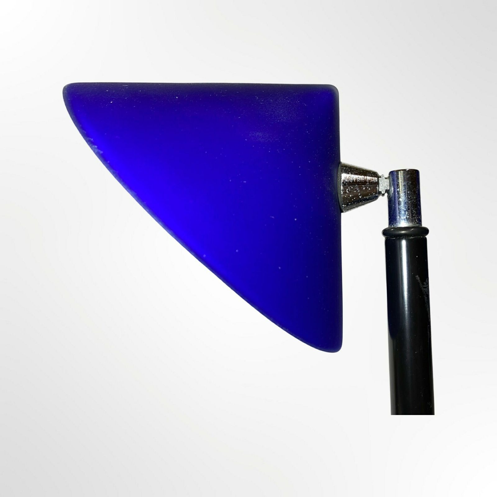 photo furniture Rare La Relco Italy Floor Lamp | Vintage Floor Lamp With Blue Murano Glass Shades | Black Metal Floor Lamp | Relco Milano Made In Italy