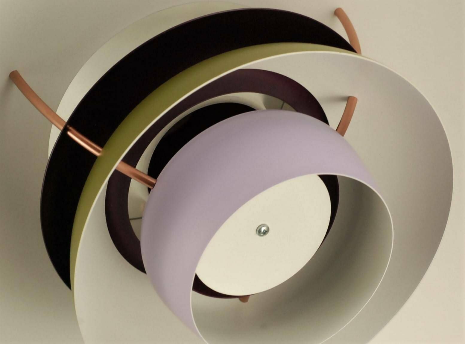 Custom Louis Poulsen Ph5 Pendant | Vintage 1970's 'Purple/White' | Design By Poul Henningsen photo furniture