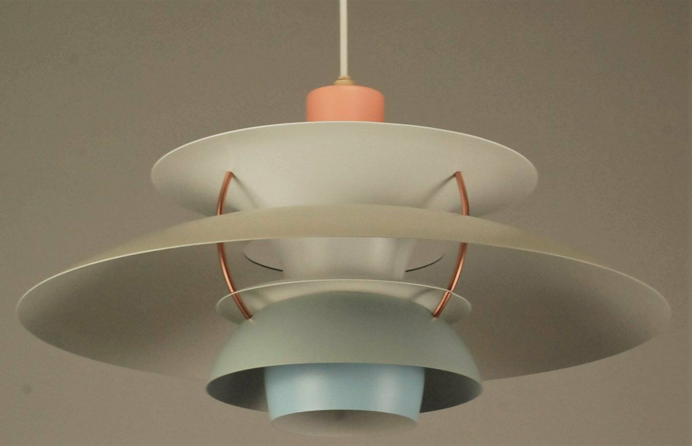 Ph5 Louis Poulsen Pendant Light | Vintage 1970's 'Peach, Sand, Grey, Light Blue' photo Lighting