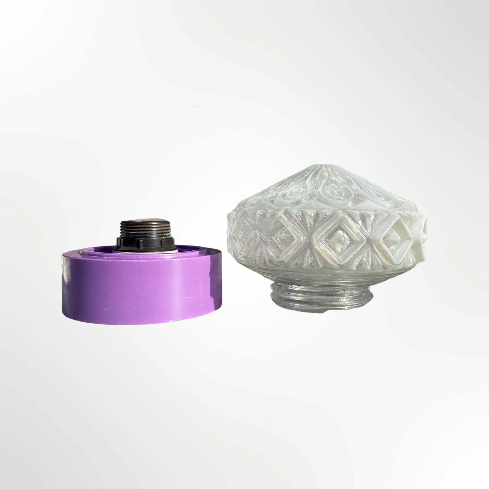 Vintage Mushroom Lamp Purple Made By Corodex In Holland | Glass Globe Wall Light / Nightlight Or Table Lamp | Dutch Mid Century Design 1960s photo 190.0