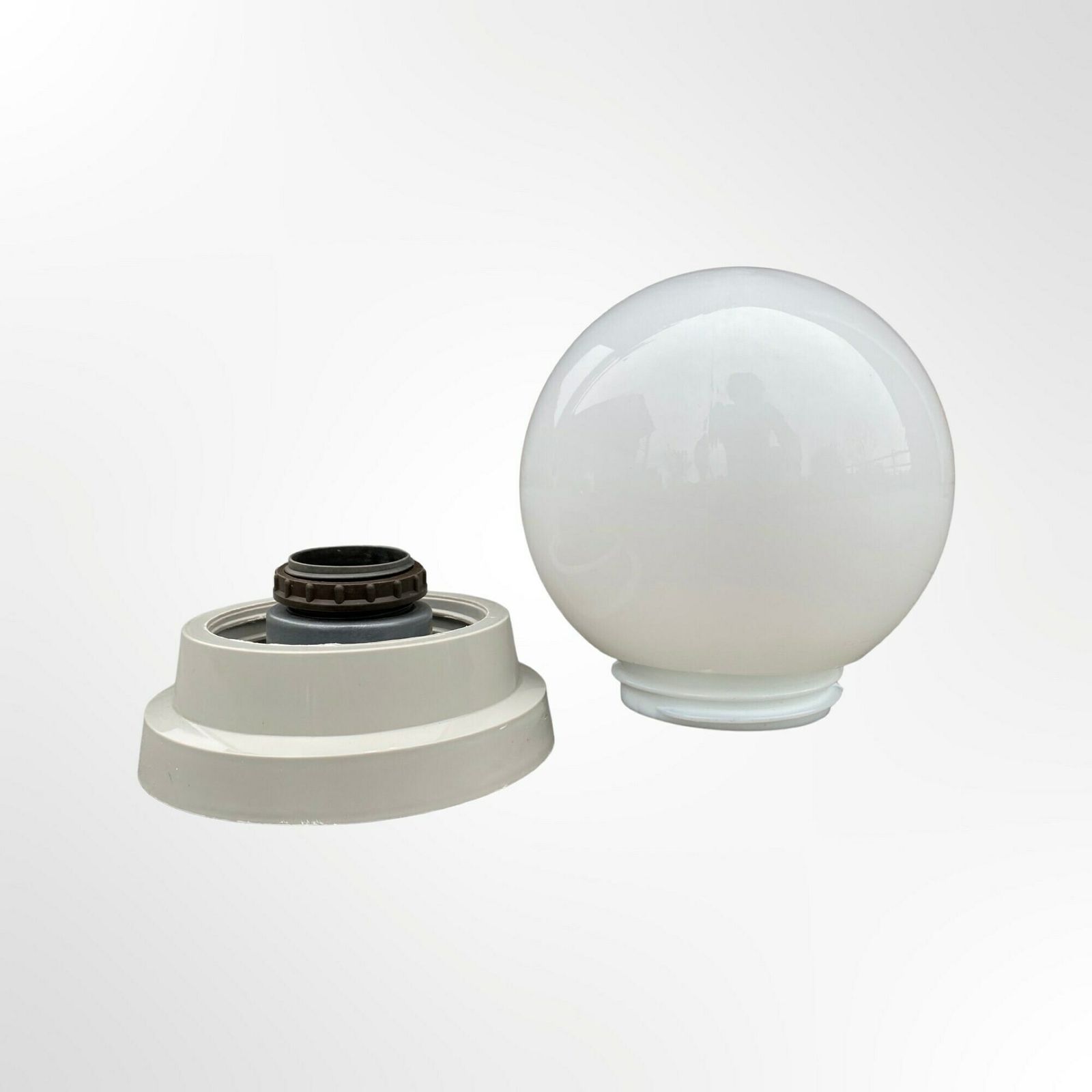Vintage Milk Glass Globe Lamp   Mid Century Globe Table / Pendant Light Made In The 1970s photo 92.0