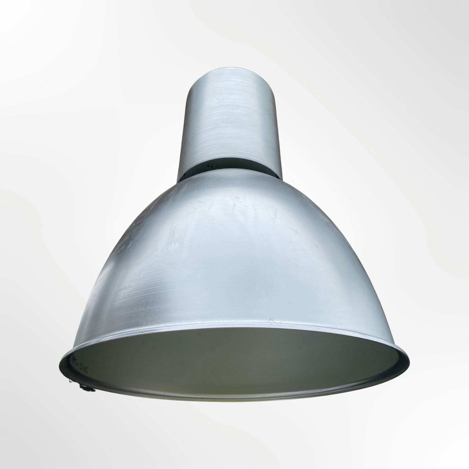 photo for sale 80s Industrial Philips Lights | Set Of 2 Dutch Vintage Design Lamps | Made In The EU | Big Metal Pendant Lamps | Philips Mpk 450 400 Model