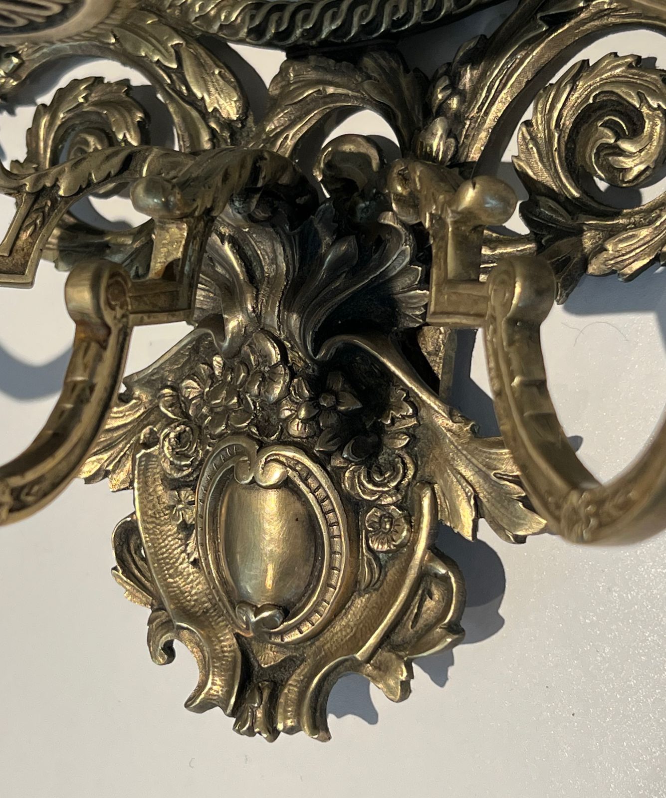 2200.0 Important Pair Of Louis XIV Style Sconces In Bronze And Mirror photo