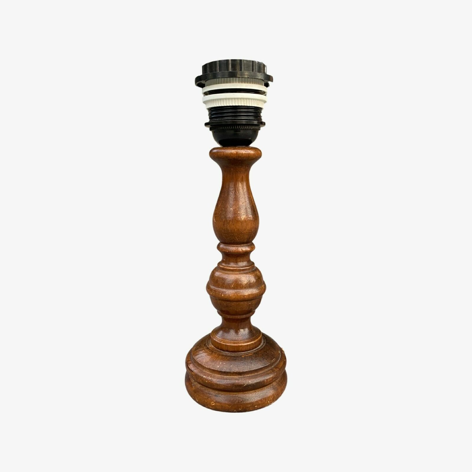 1960s Retro Dark Wood Desk Lamp | Vintage Table Lamp Made Of Dark Wood | Vintage Lighting | Mid Century Modern Lighting | Wooden Base