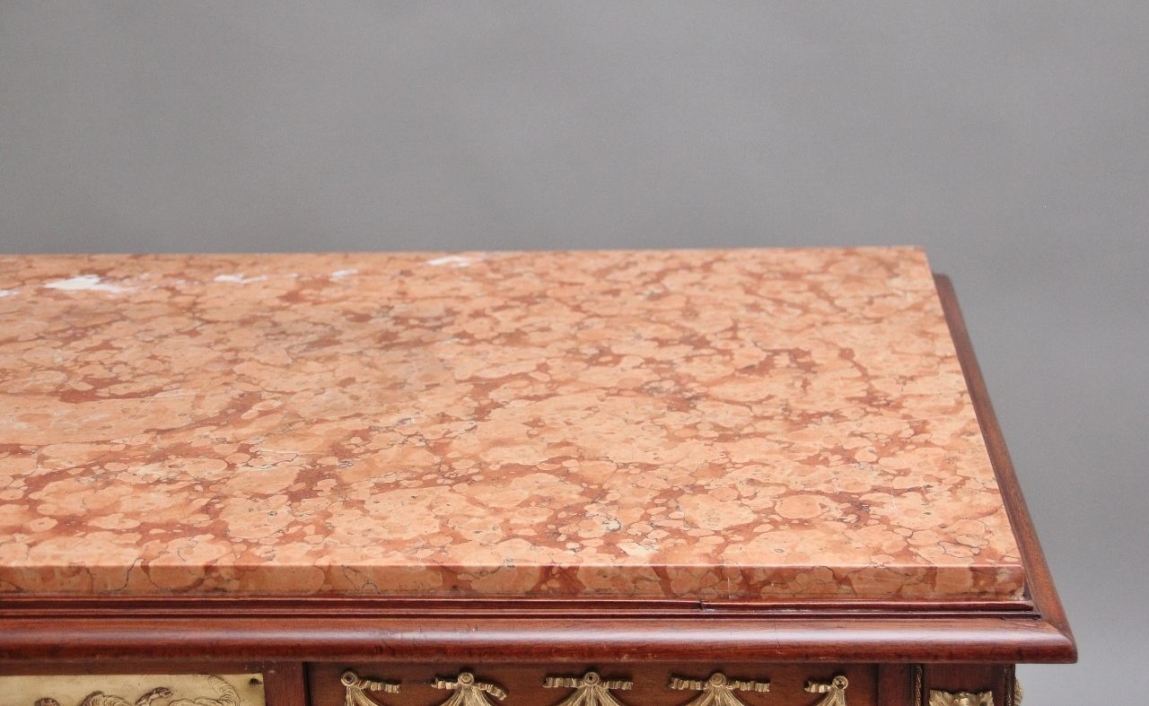 19th Century French Mahogany And Marble Top Centre Table photo 2950.0