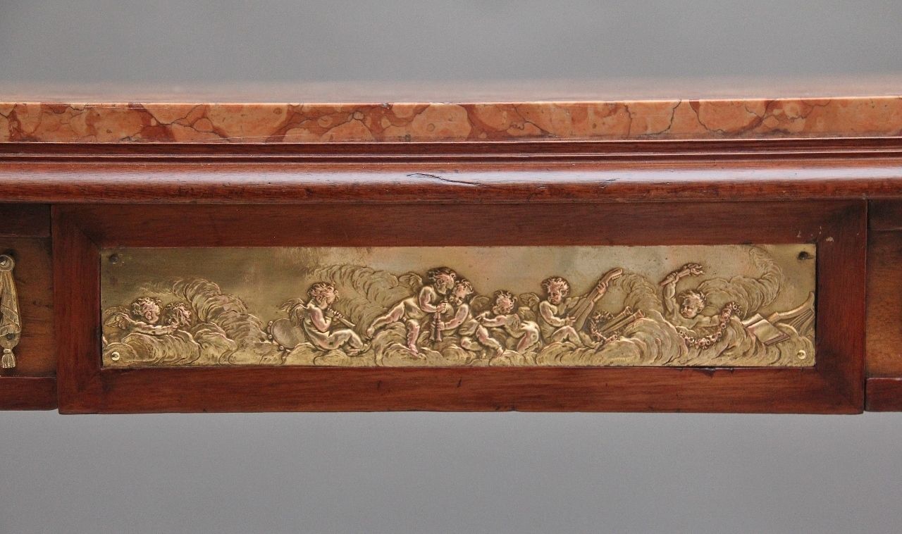 2950.0 19th Century French Mahogany And Marble Top Centre Table photo