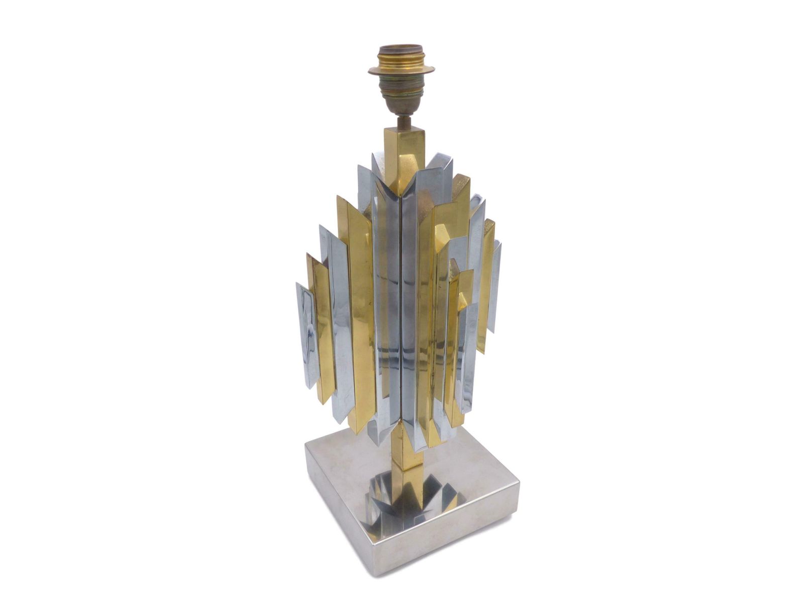 Cactus Sculpture Lamp Base Brass And Chrome Lem Atelier La Boetie 1974 photo furniture