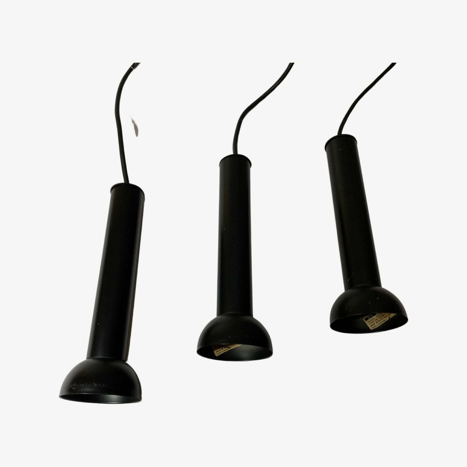 Set Of 3 Black Pendants From The Danish Company Lyfa Model Paris Made In The 1980s | Danish Mid Century Modern Design | Srt Of 3 Pendants photo 182.0