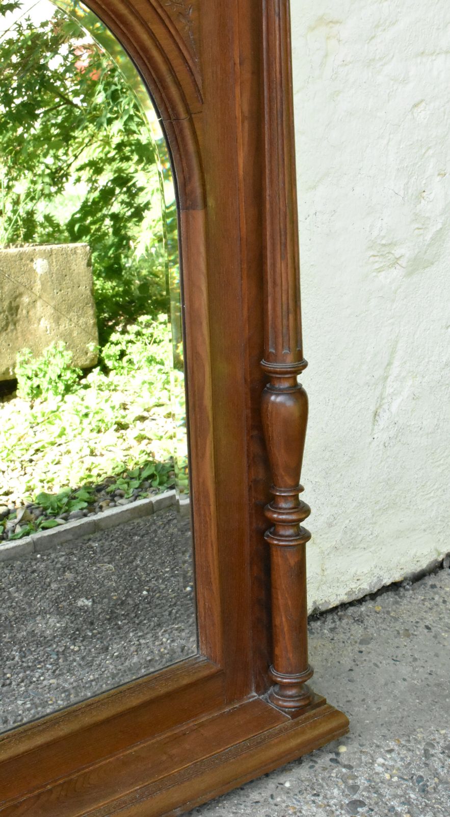 Large French Oak Overmantel Mirror Henri II photo vinterior