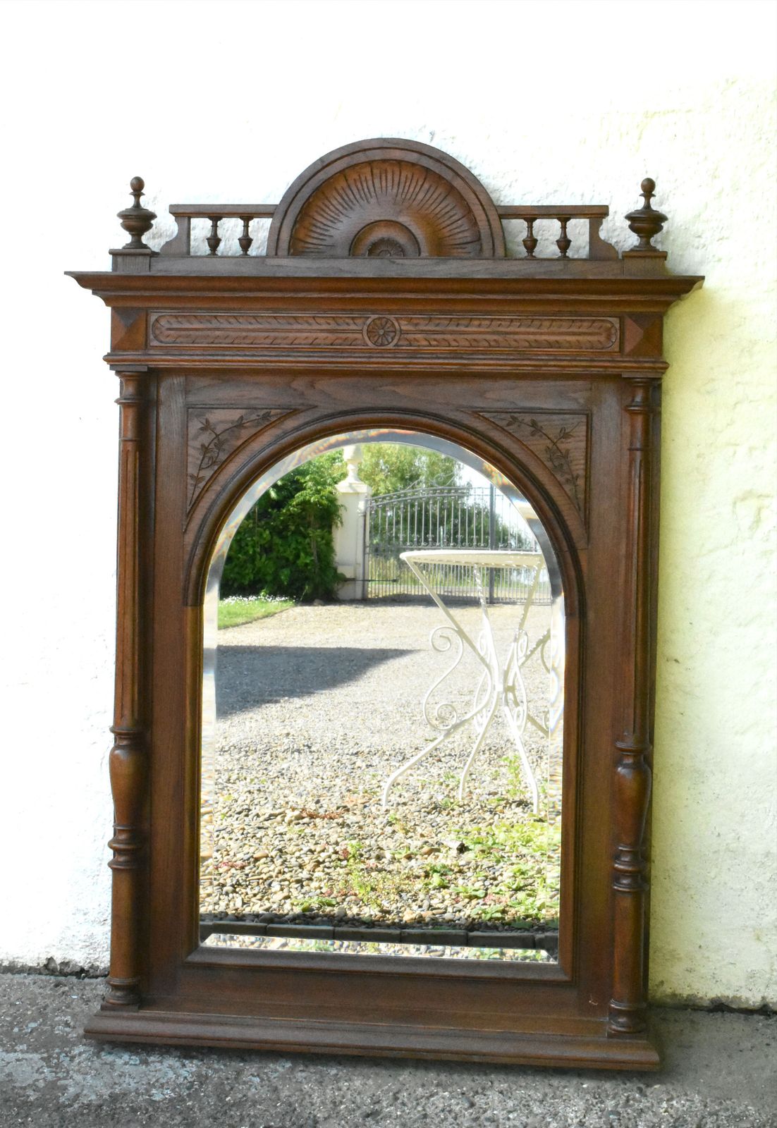 Large French Oak Overmantel Mirror Henri II photo Home Decor