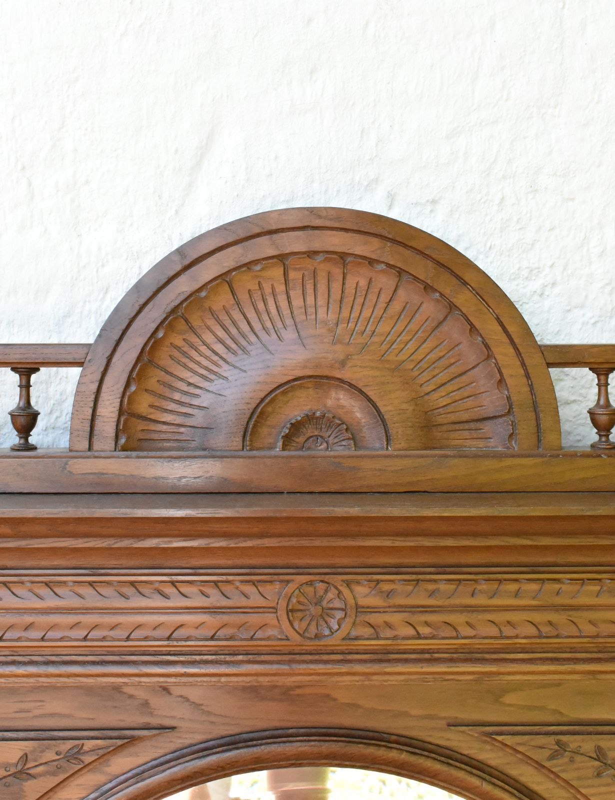 Large French Oak Overmantel Mirror Henri II photo buy