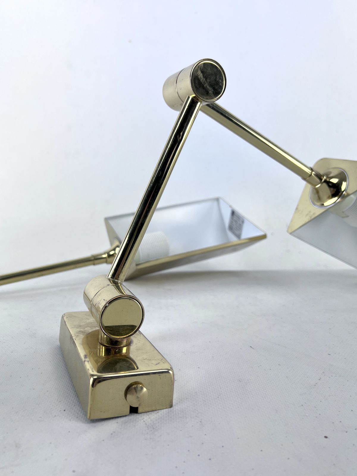 1417.0 Postmodern Pair Of Articulated Brass Wall Lamps By Baulmann Leuchten. Germany 1980s photo