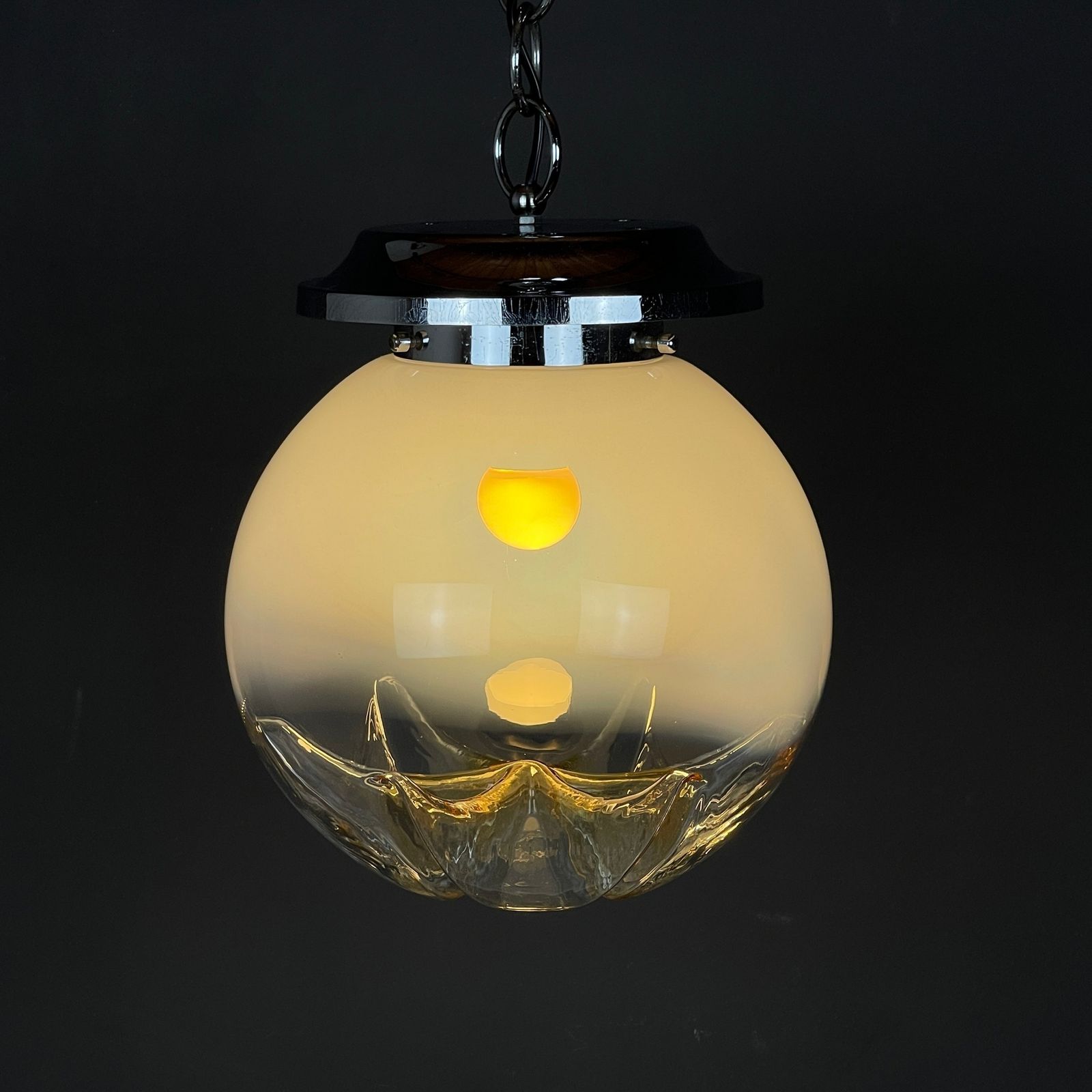 Large Murano Glass Pendant Lamp By Mazzega Italy 1960s photo furniture