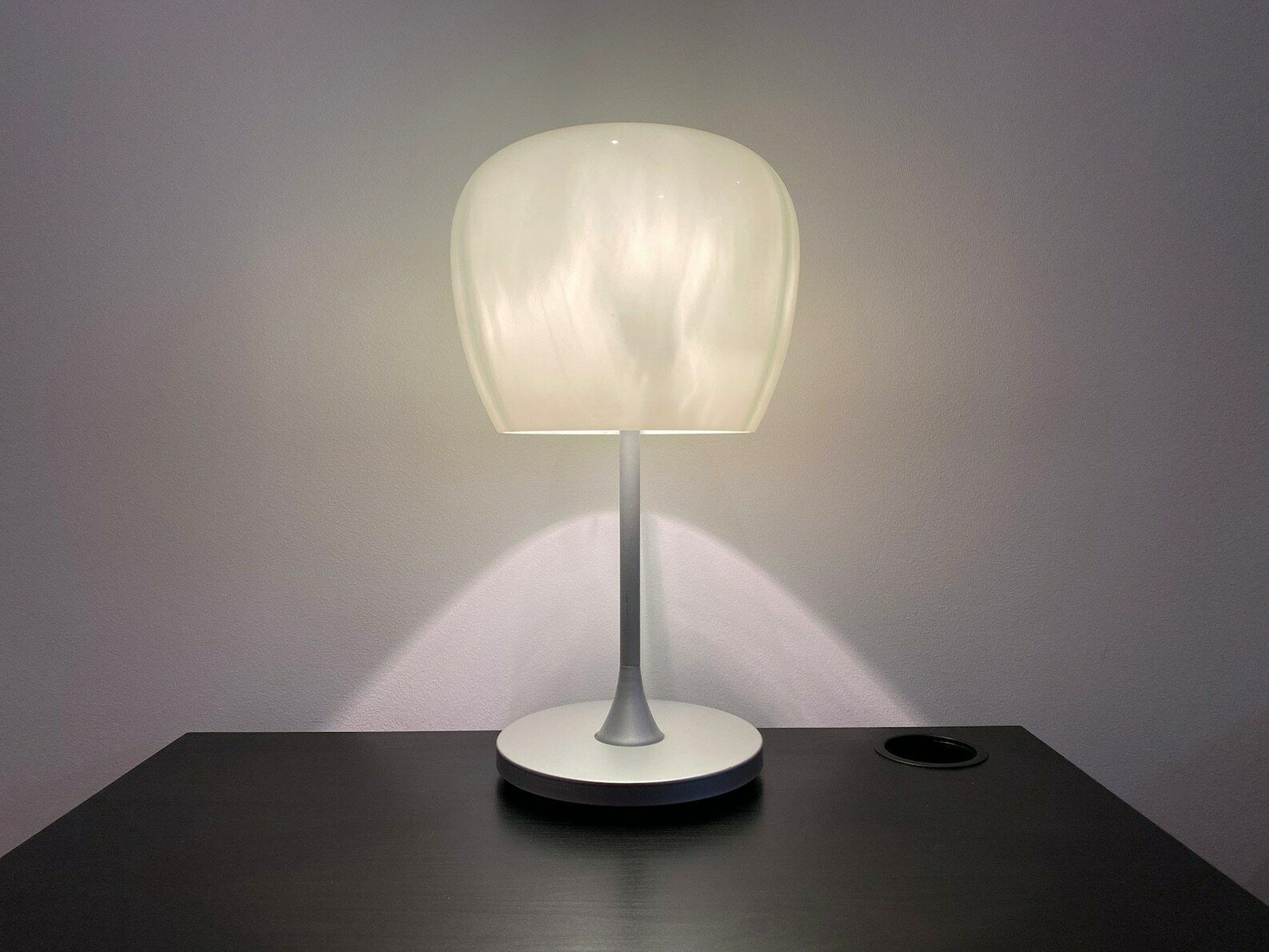 Vintage Ikea Mushroom Table Lamp | Late Mid Century Swedish Ikea Vintage Design | Glass Shade | Ikea Althorn Retro Lamp photo furniture