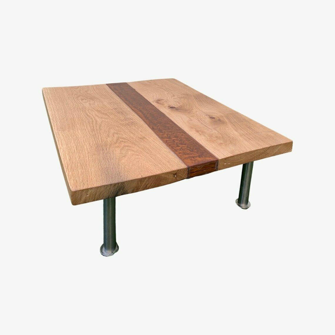 Handmade Epoxy Coffe Table   Deep Earth Brown Epoxy In Oak Wood