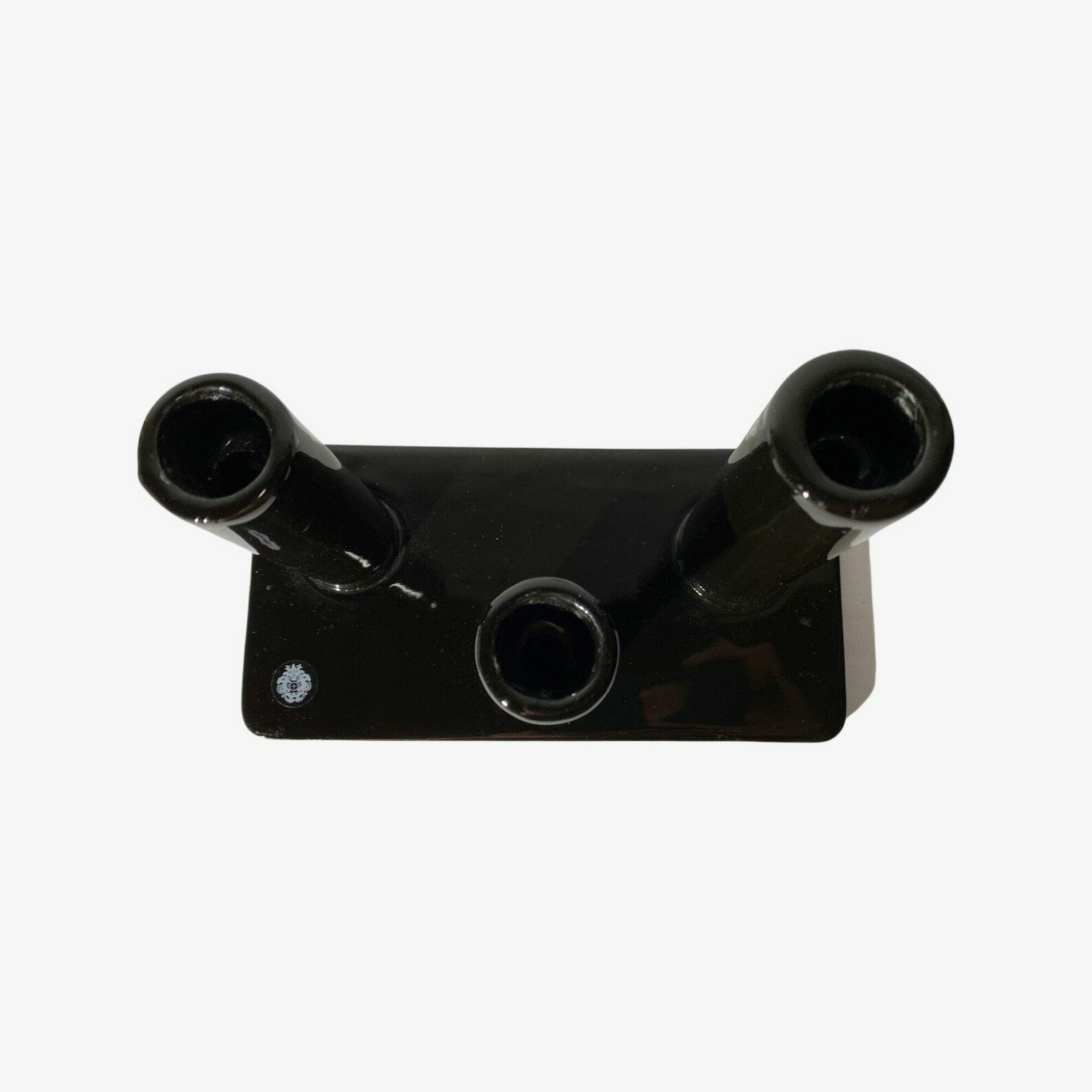 Black Candlestick Stand   Vintage Candle Holder Made From Black Shiny Ceramic From The Mid Century | Glazed Ceramic Handmade From Denmark photo Home Decor
