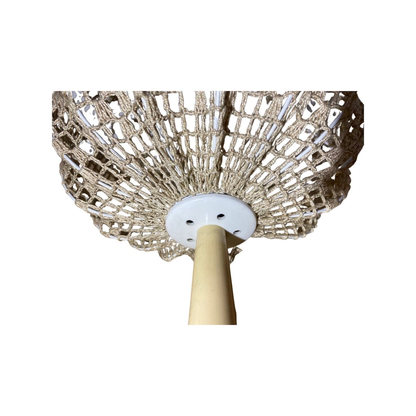 Vintage Tulip Lamp Aro Germany | 1960s German Designer Lighting With Tulip Base And Cotton Shade | Height: 12.6'' /32 Cm   Space Age Light photo 182.0