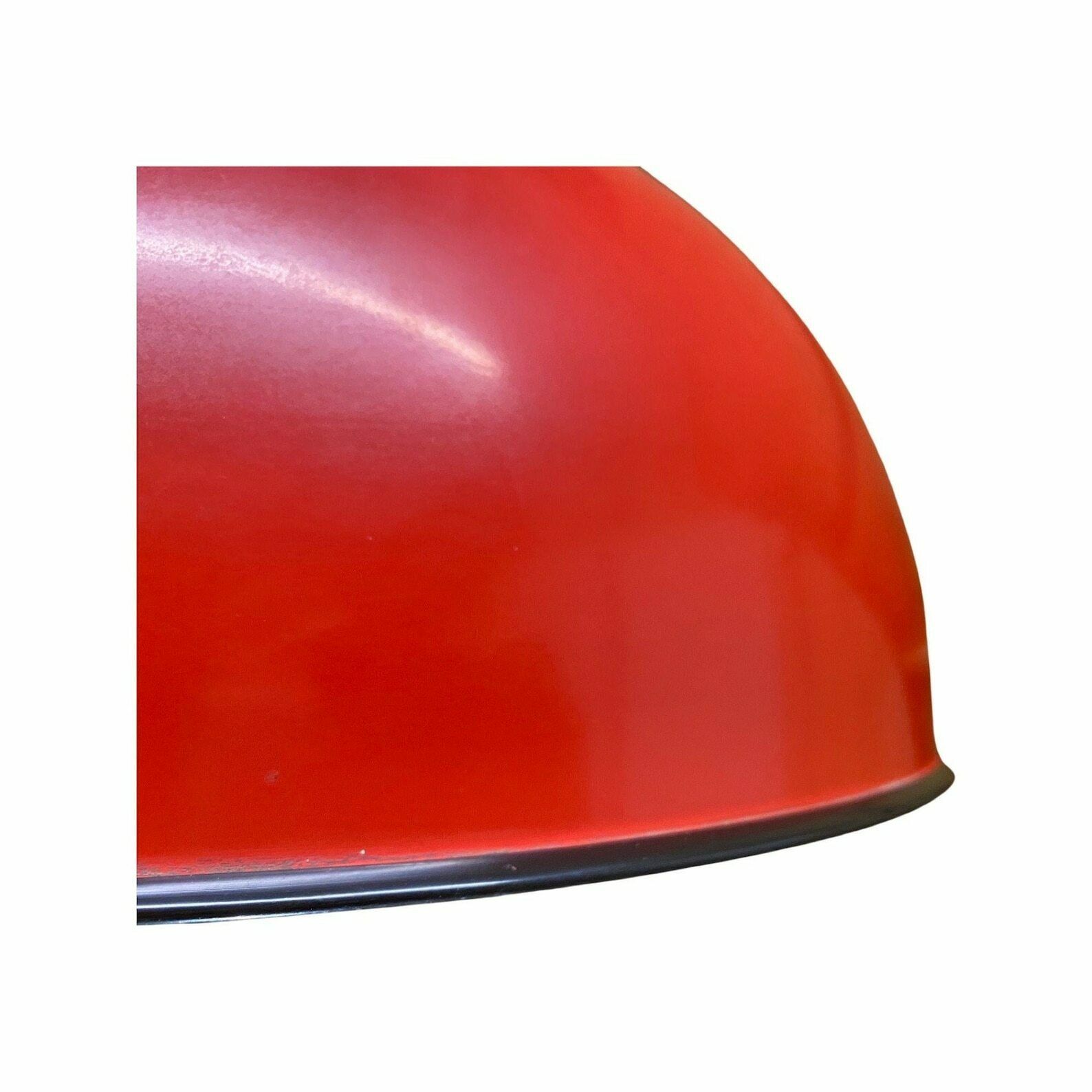Red Retro Swedish Hanging Light | Enamel Designer Lamp Produced By Hemi In Sweden, 1960s | Scandinavian Modern Lightin photo furniture