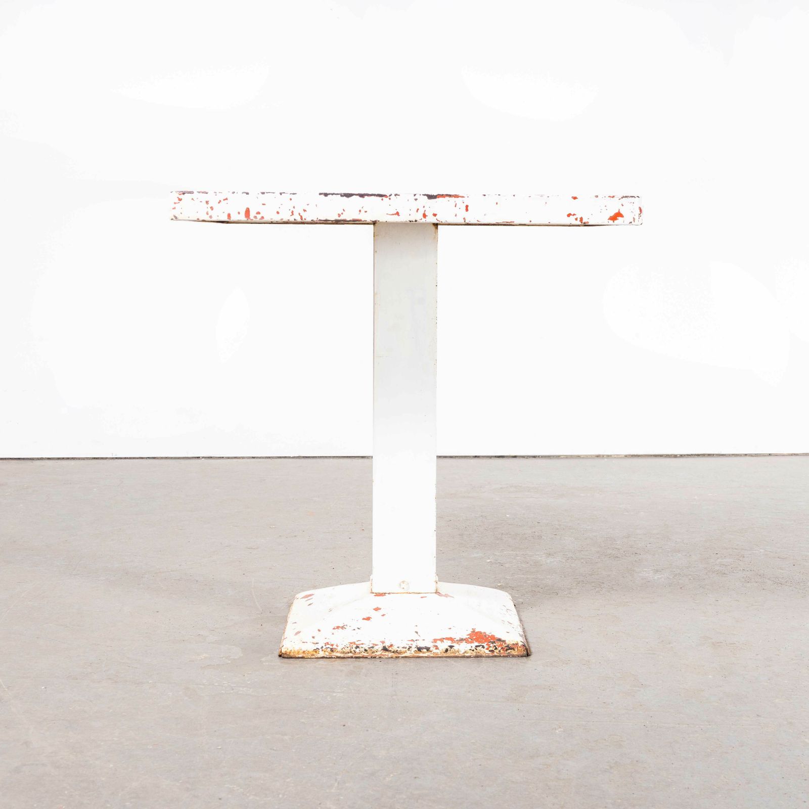 1960’s Original French Tolix Square Outdoor Dining Table – White Square (Model 1153). photo for sale