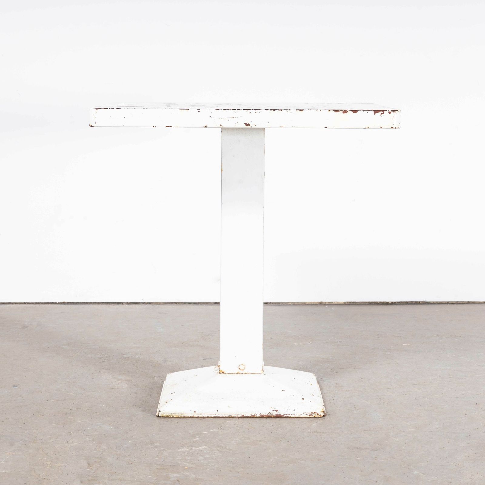 1960’s Original French Tolix Square Outdoor Dining Table – White Square (Model 1153.1) photo for sale