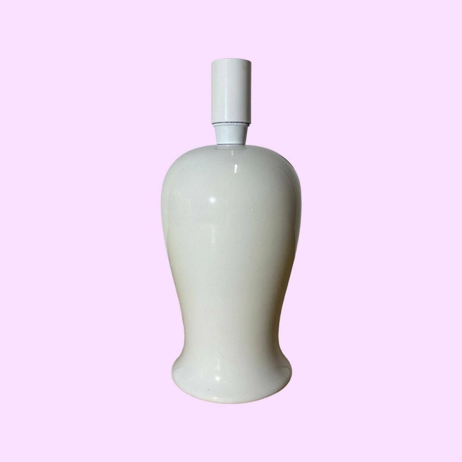 White Retro Danish Desk Light | Scandinavian Table Lamp From The Mid Century Made In Denmark | White Ceramic Pottery Lighting E14 Socket