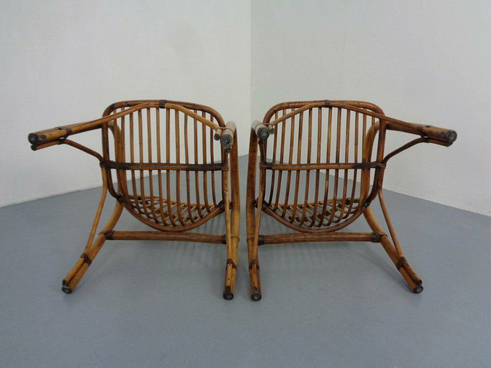 photo furniture Italian Bamboo Armchairs, 1970s, Set Of 2
