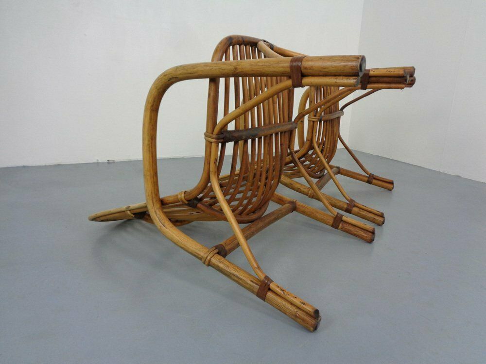 Furniture Italian Bamboo Armchairs, 1970s, Set Of 2 photo
