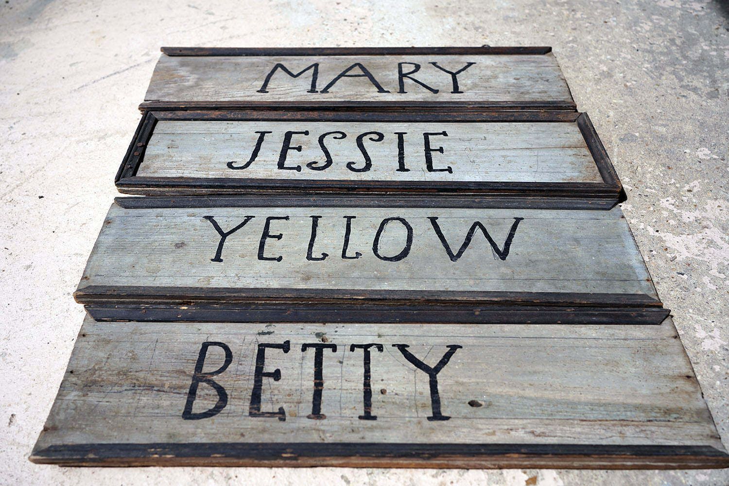 A Group Of Four Early 20thc Painted Pine American Stable Signs photo furniture