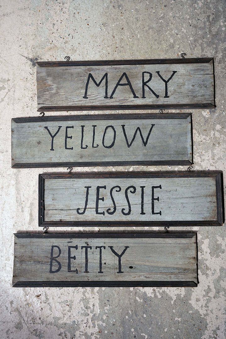 A Group Of Four Early 20thc Painted Pine American Stable Signs photo Home Decor