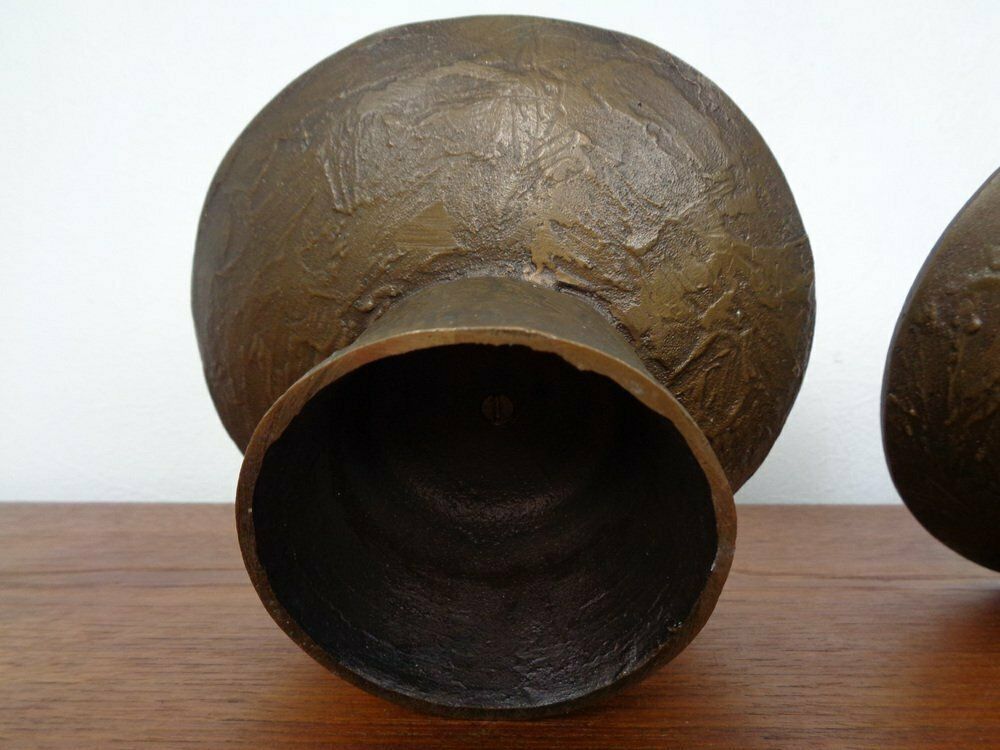 206.0 Brutalist Bronze Candleholders, 1960s, Set Of 2 photo