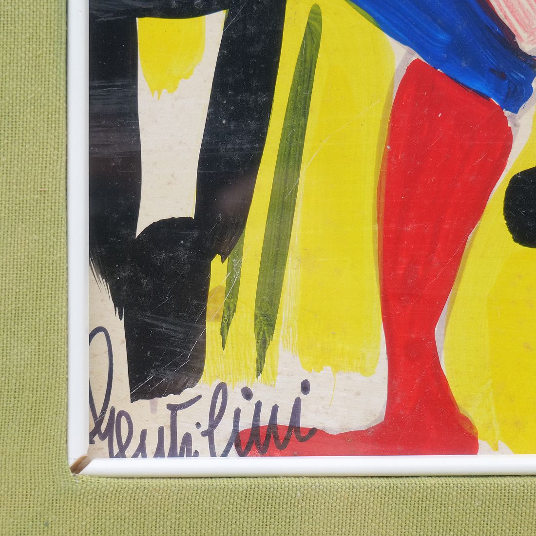 Mixed Technique Painting On Masonite By Aldo Gentilini, 1970s photo 400.0