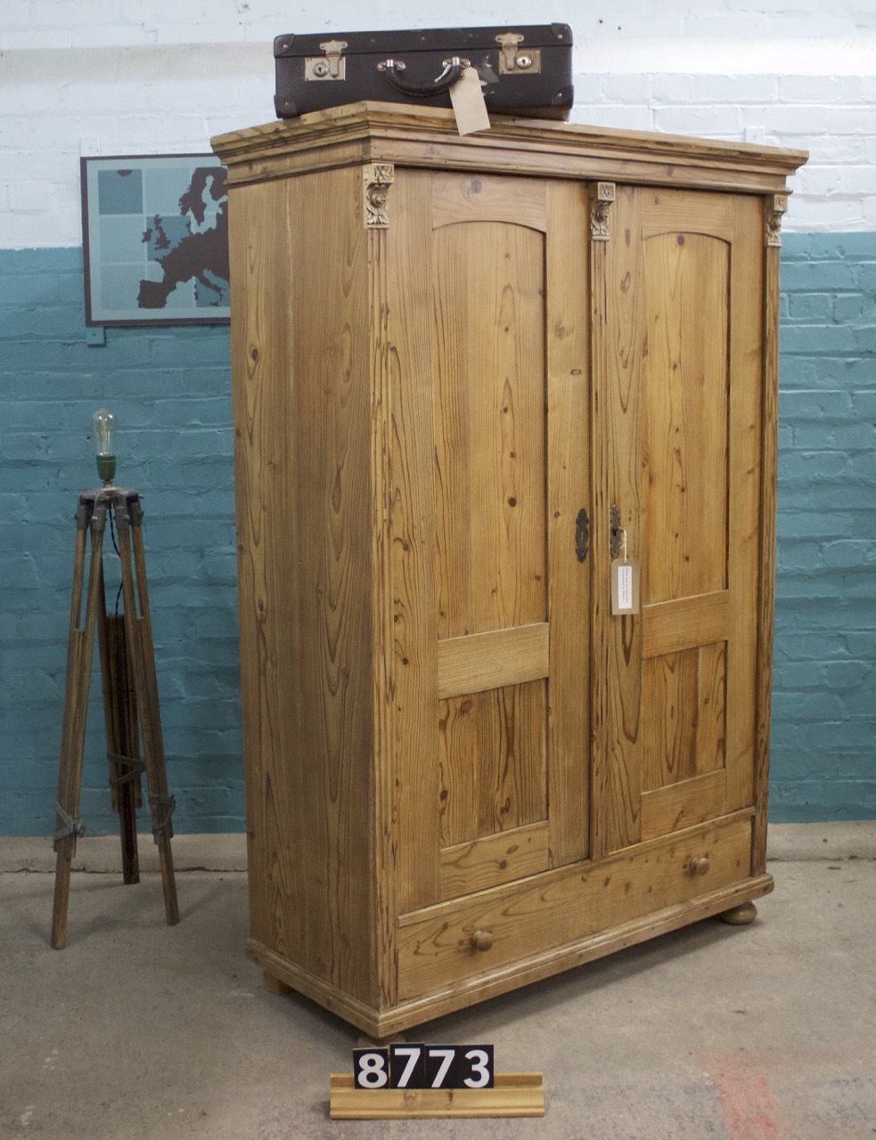 Waxed Cupboard/Children's Wardrobe photo vintage