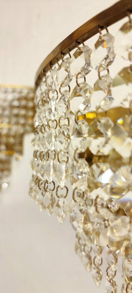 Crystal Wall Lamps. France, 1970s. Set Of 2 photo 782.0