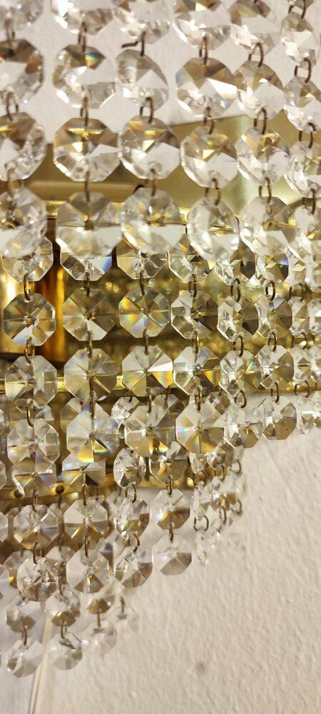 Crystal Wall Lamps. France, 1970s. Set Of 2 photo vinterior