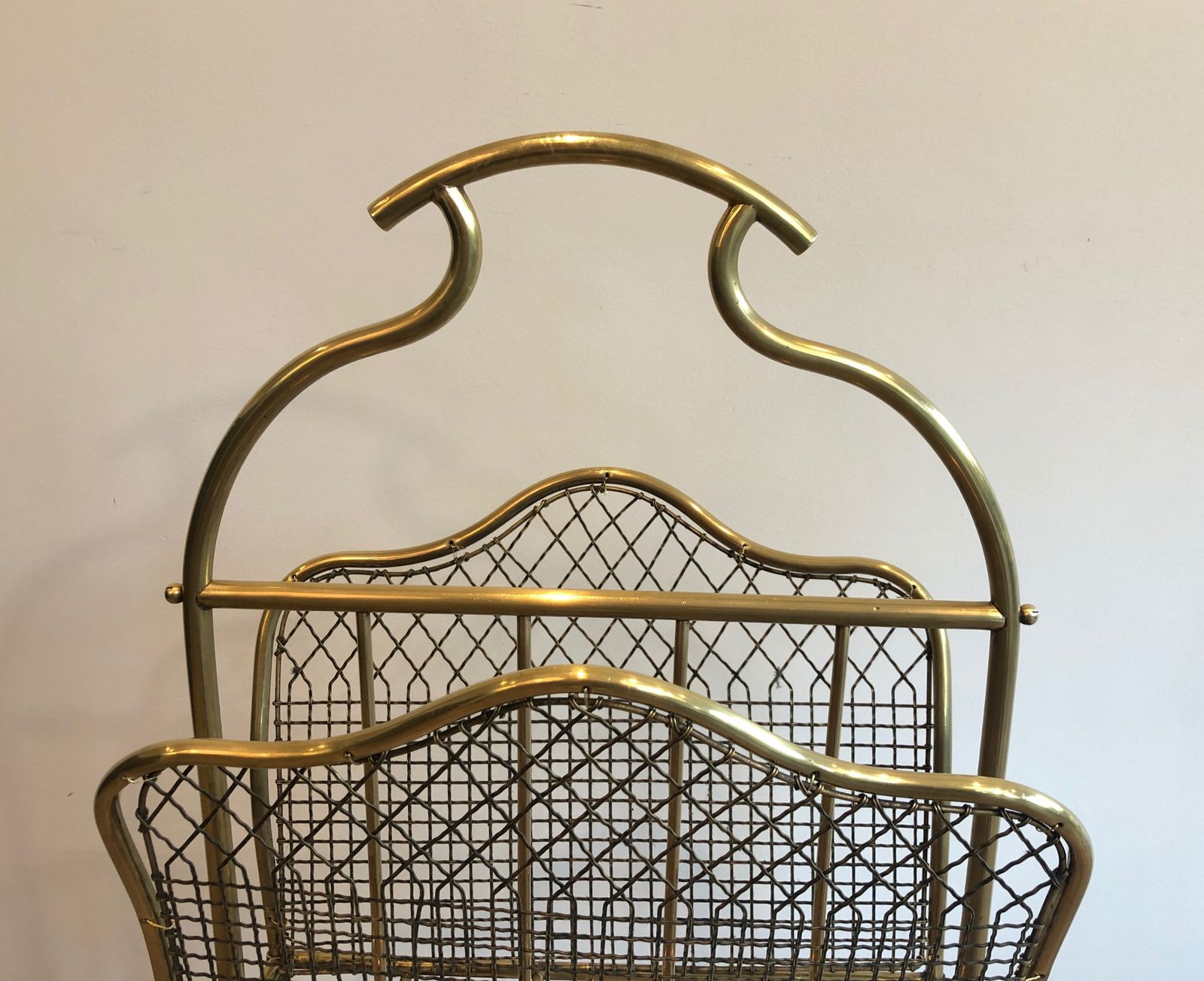 Pair Of Brass Magazine Racks Attributed To Maison Jansen photo 2450.0