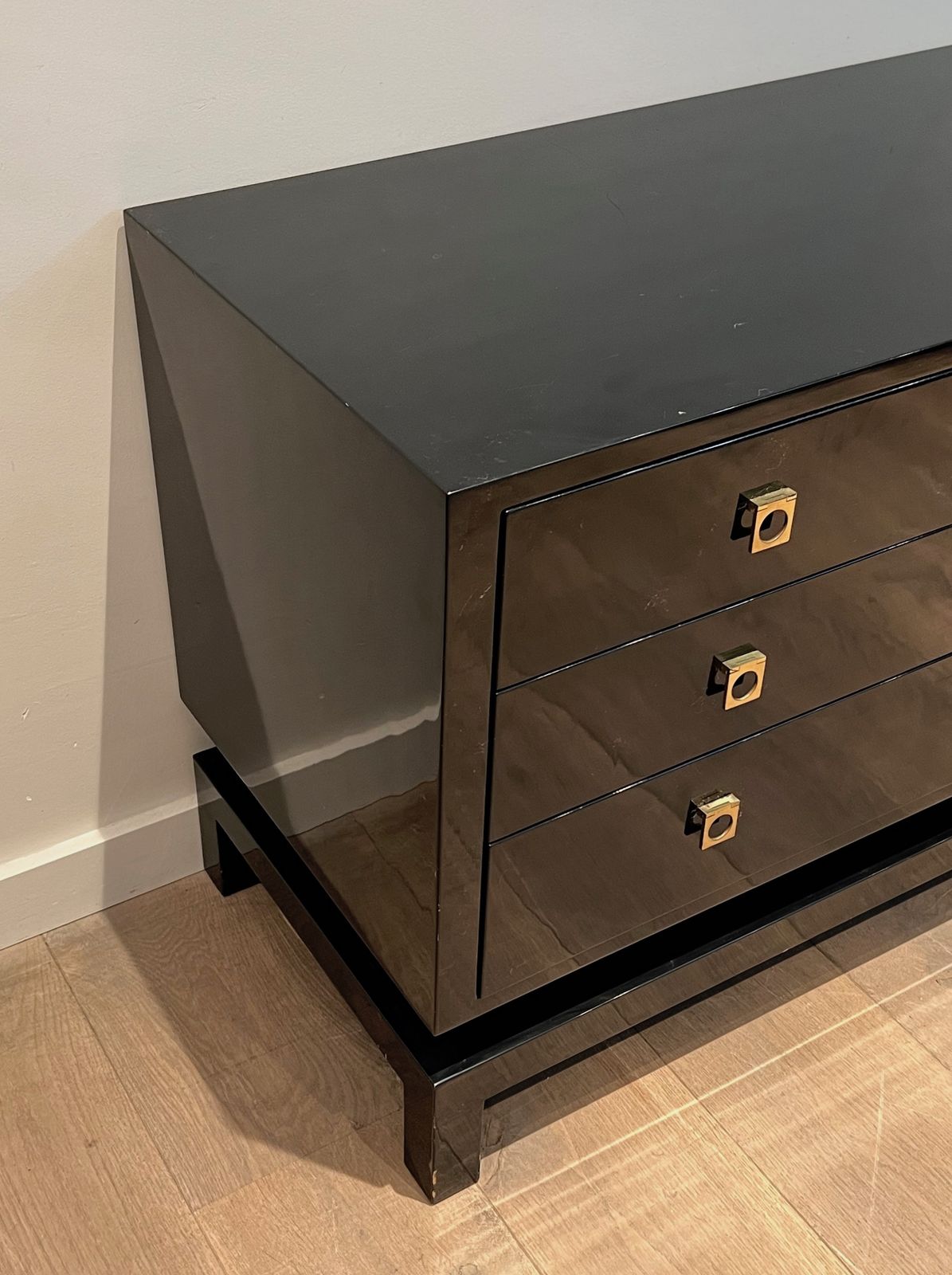 Black Lacquered Chest Of Drawers By Guy Lefèvre For Maison Jansen photo 8500.0