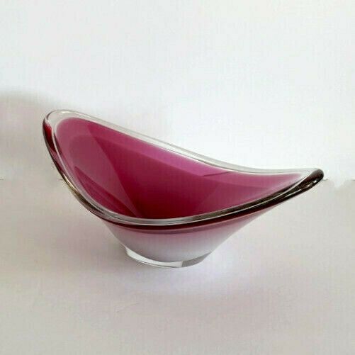 Large Flygsfors Glass Bowl "Coquille Series" 1958