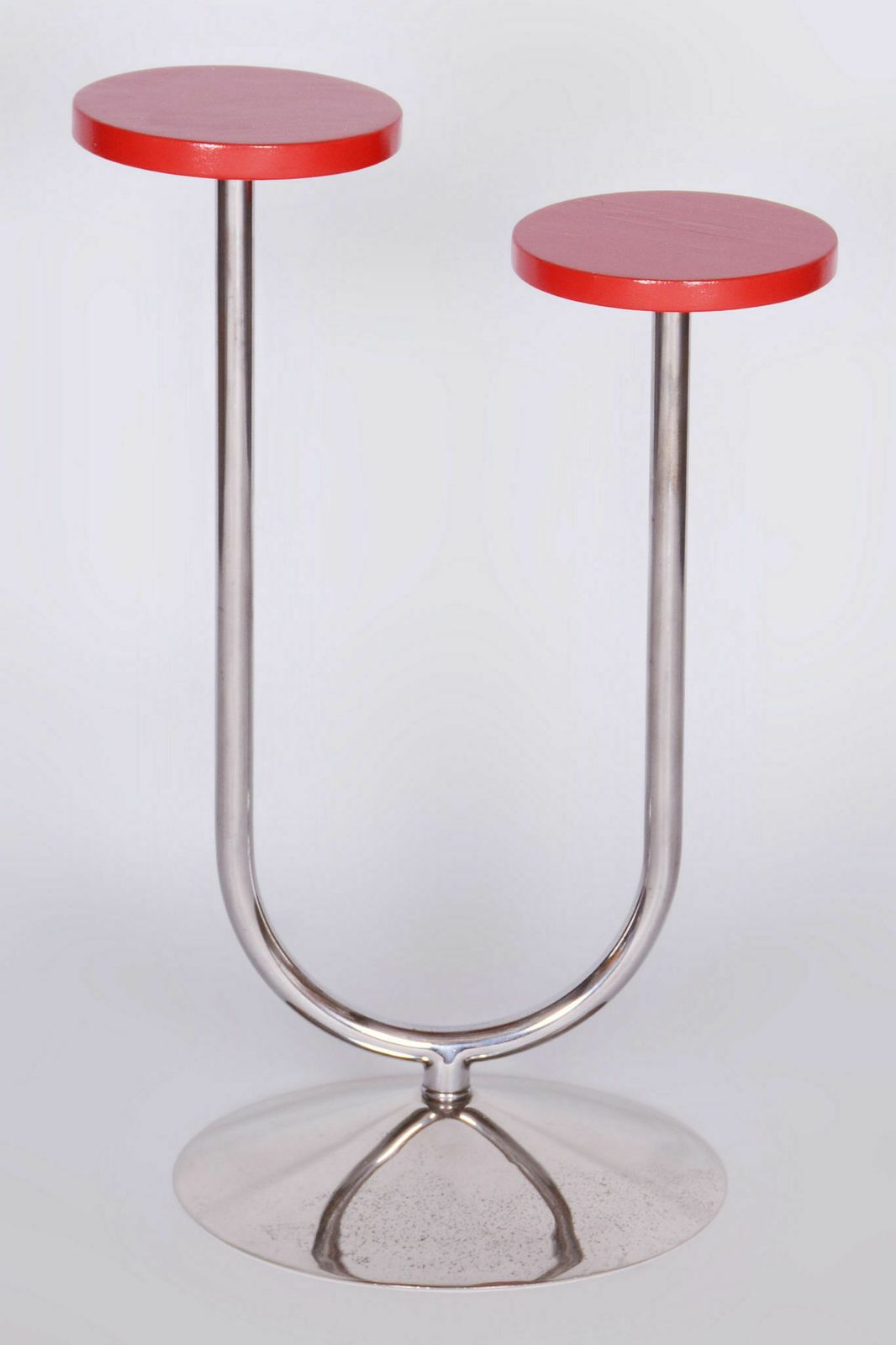 Restored Bauhaus Chrome Flower Stand, Robert Slezak, Czechia, 1930s photo vintage