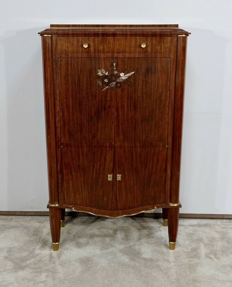 Secretaire In Precious Wood, Signed J. Leleu, Art Deco – 1940 photo vintage