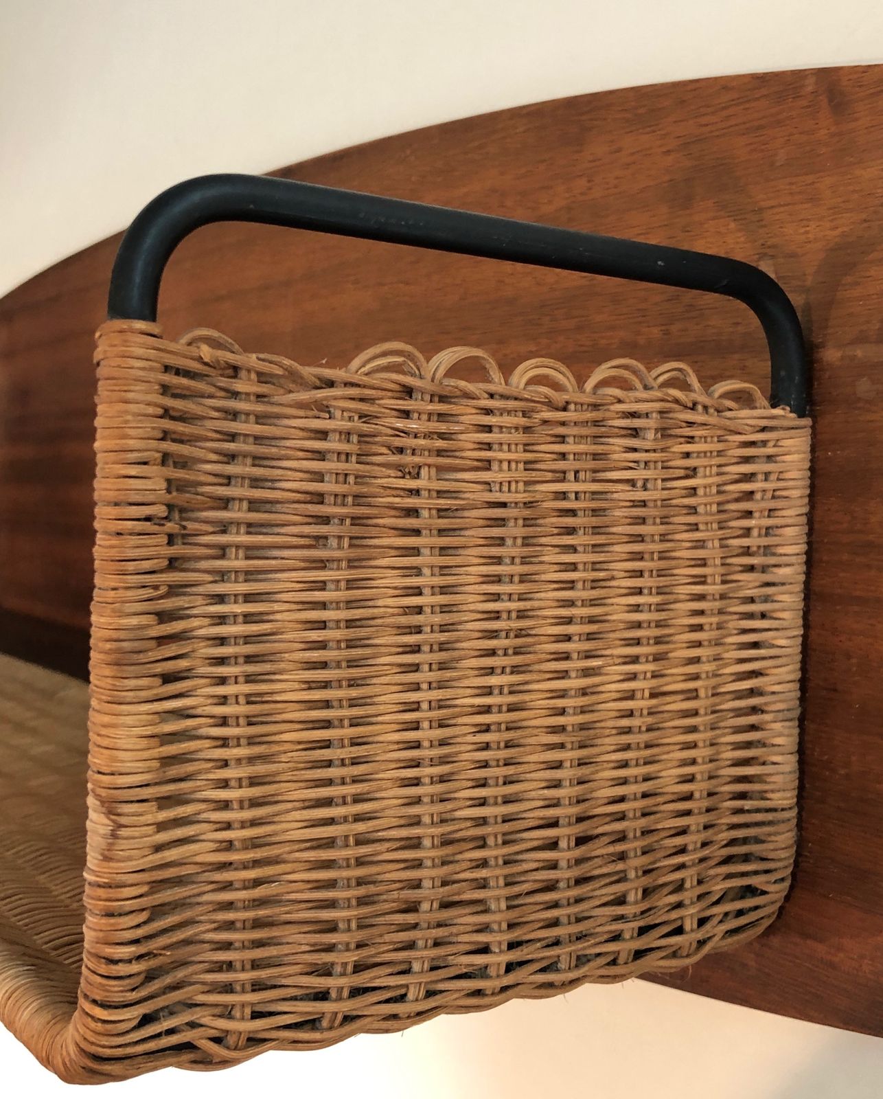 Shelf In Wood, Rattan And Lacquered Metal By Raymond Glemeau photo buy