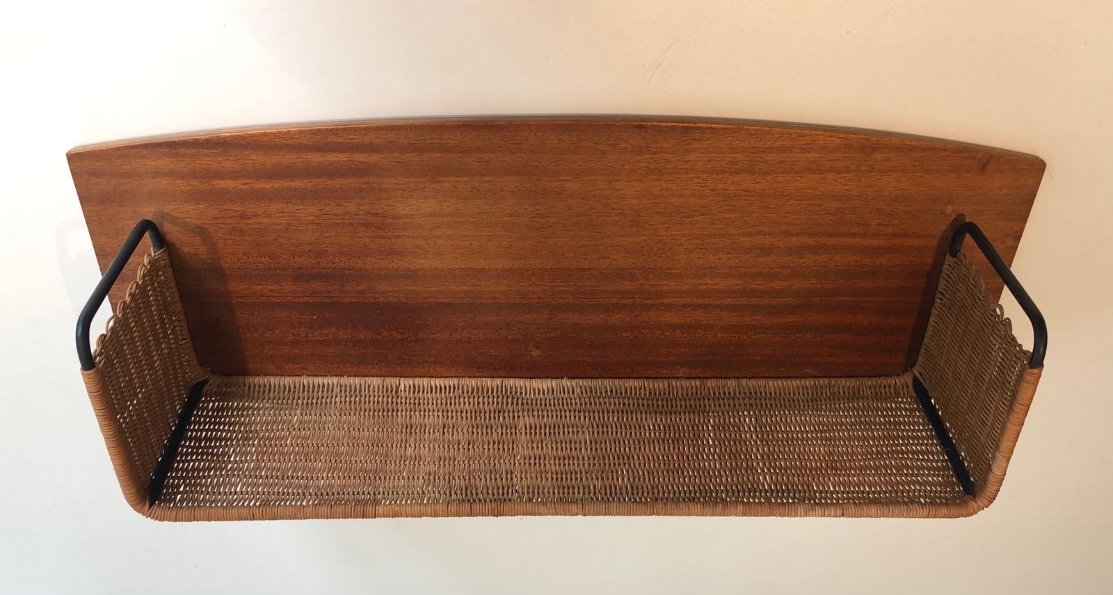 1250.0 Shelf In Wood, Rattan And Lacquered Metal By Raymond Glemeau photo
